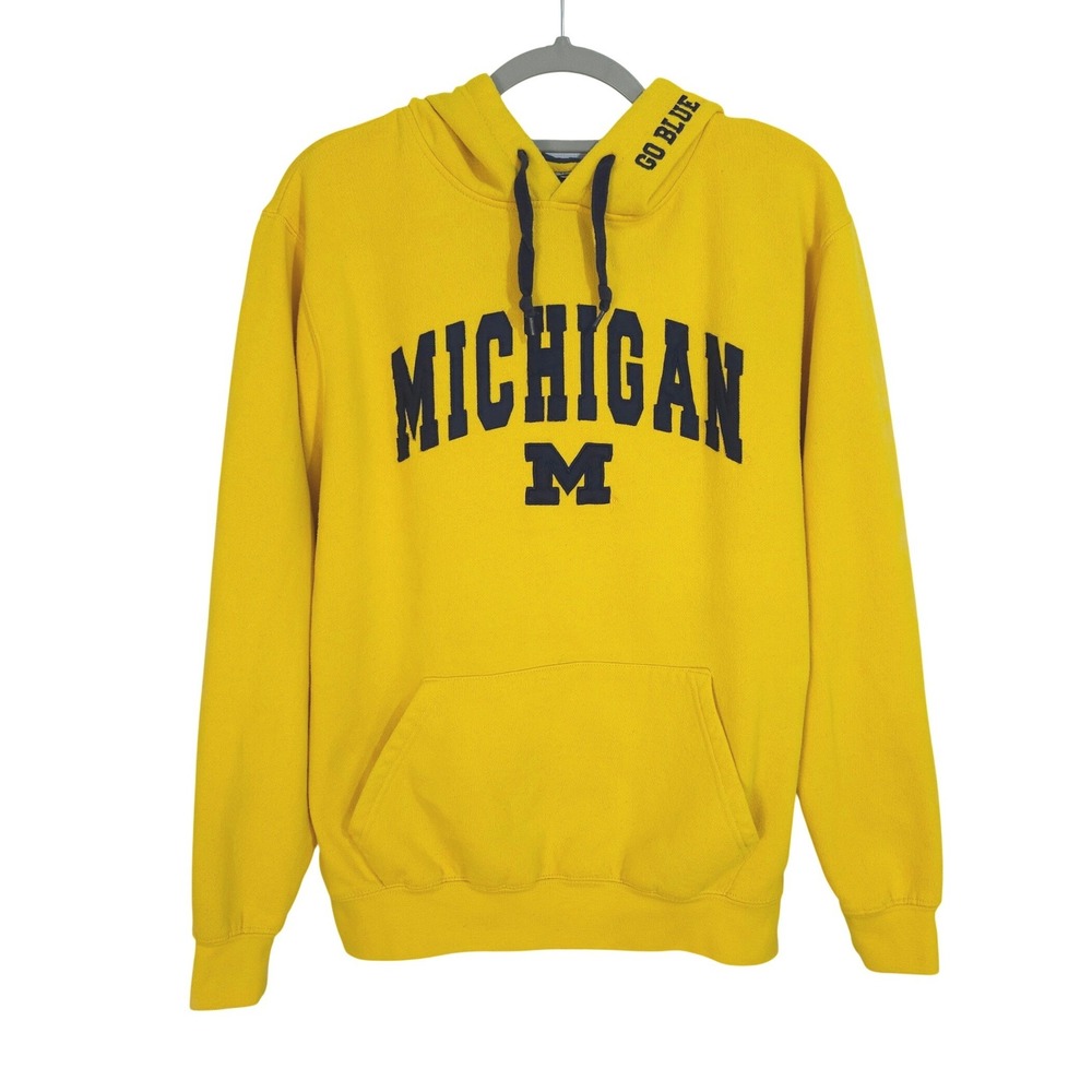 Stadium Athletics Michigan Wolverines Hoodie Mens Large Yellow Go Blue Pullover
